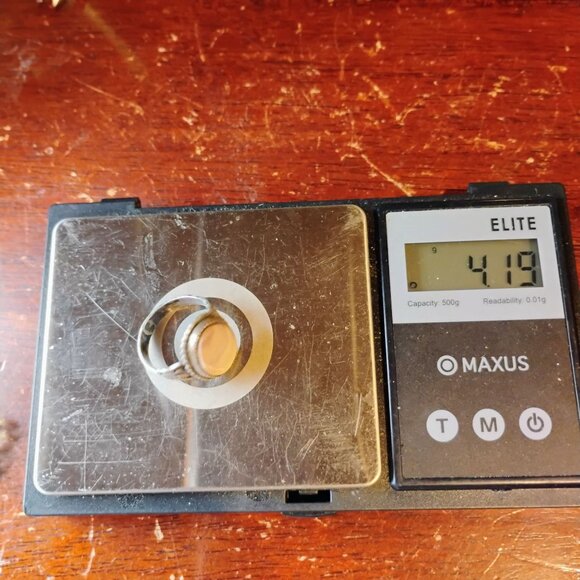 Native Signed AB Sterling Lace Agate Ring Size 6 3/4 or 7 - Picture 9 of 9